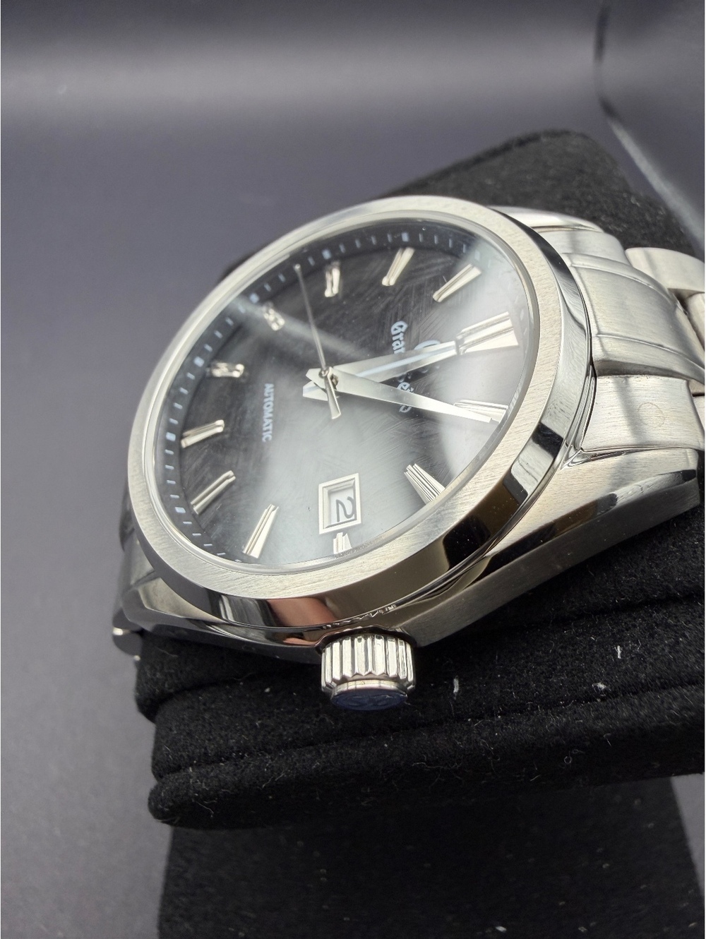 Custom Black Textured Dial Automatic Watch Mod - Picture 3 of 10